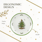 Spode Christmas Tree Melamine Round Platter - 14 Inch Shatterproof Serving Plate for Holiday Meals, Holiday Party - Festive Tableware for Indoor & Outdoor Use, Dishwasher Safe Christmas Dinnerware
