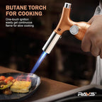 RAVS Butane Torch Lighter with Solid Copper Design, Kitchen Torch Lighter with Adjustable Flame, Refillable Creme Brulee Torch for Cooking, Soldering, Birthday Gifts for Women Men, Butane Not Included