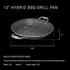 HexClad Hybrid Nonstick BBQ Grill Pan, Dishwasher-Friendly, BBQ and Oven-Safe Up to 900°F