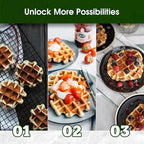 Mini Waffle Maker for Kids, Make Bite-Sized 8 * 2" Tiny Waffles, Great for Breakfast, Snacks, Desserts and More