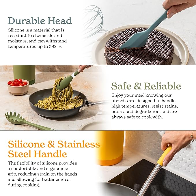 SMIRLY Kitchen Utensils Set, 26PCS Silicone Cooking Utensils Set, Spatula Set with Holder, Stainless Steel Kitchen Gadgets for Home and Kitchen