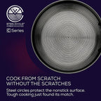 Circulon Clad Stainless Steel Cookware Pots and Pans and Utensil Set with Hybrid SteelShield and Nonstick Technology, 12 Piece - Silver