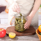 Wide Mouth Mason Jars 32 oz, 4 Pack Glass Canning Jars with Airtight Lid, Large Clear Canister Quart Jars for Pickling Flour Salad Jam Jelly Coffee Sugar Beans Kitchen Storage (4 Pack 32OZ)