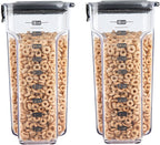 Progressive International ProKeeper+ Clear Plastic Airtight Food Baker's Kitchen Storage Organization Container Canister Set with Magnetic Accessories, 2- Piece Set (Cereal 4.5-Quart)