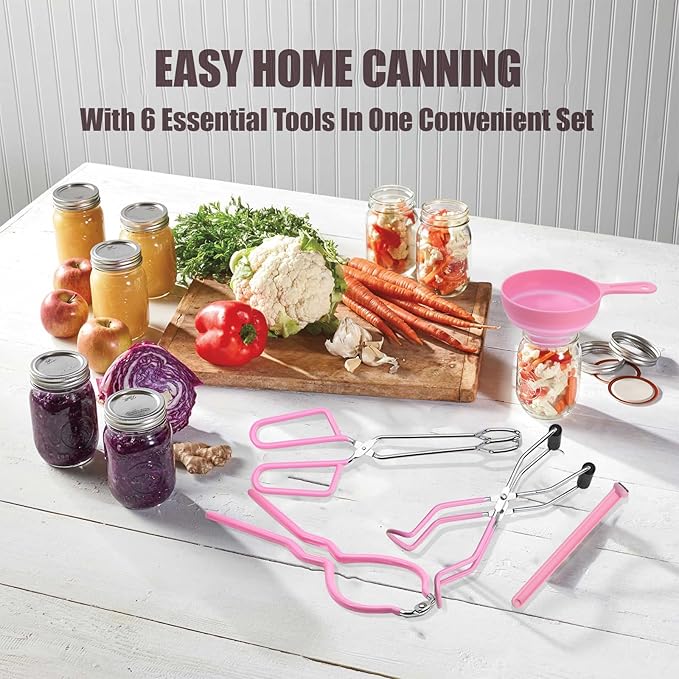 Canning Kit, Canning Supplies Starter Kit, Stainless Steel Canning Set Tools for Beginners, Canning Utensils & Essential for Water Bath & Pressure Canner, Canning Accessories for Pot