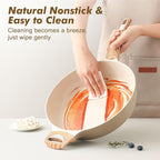 SENSARTE Ceramic Nonstick Frying Pan Skillet with Lid, 12 Inch Large Deep Frying Pan, 5 QT Saute Pan, Induction Pan, Healthy Non Toxic Cooking Pan with Helper Handle, PFOA PFAS PTFE Free