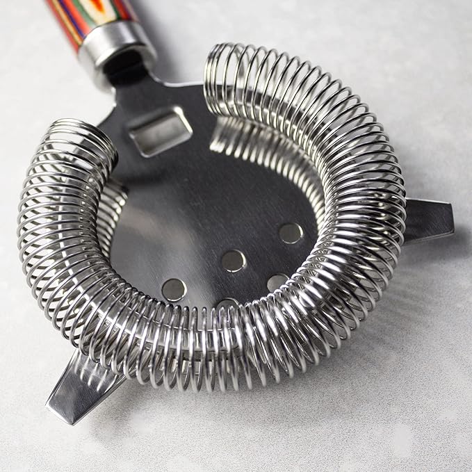 Totally Bamboo Baltique Marrakesh Collection Hawthorne Cocktail Strainer, Stainless Steel Bar Strainer