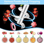 350ML Electric Garlic Chopper, Portable Mini Food Processor, USB Garlic Mincer Masher with 6 Stainless Steel Blade, Rechargeable Vegetable Chopper for Ginger, Chili, Meat, Spices