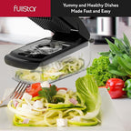 Fullstar The Original Pro Chopper - Vegetable Chopper and Spiralizer, Food Chopper with Container, Fruit Slicer, Kitchen Gadgets & Accessories, Home Essentials (4 in 1, Clear)