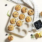 2 Pack 12 Cups Silicone Muffin Pan with Metal Reinforced Frame Regular Size Silicone Molds Cupcake Cake Baking Pans Cookie Baking Chocoflan Cupcake Mold Nonstick Muffin Tin Home Baking Supplies