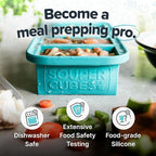 Souper Cubes 1 Cup Silicone Soup Freezer Molds with Lids - Soup Cubes with Steel Reinforced Rim - Perfect for Freezing Broth, Rice, Individual Portions, Meal Prepping and More - Aqua - 2-Pack