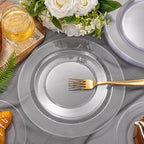 FLOWERCAT 60PCS Clear Plastic Plates - Disposable Clear Plates Heavy Duty for Party/Wedding/New Year - Include 30PCS 10.25inch Dinner Plates and 30PCS 7.5inch Dessert/Salad Plates