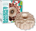 Baker's Secret Nonstick Fluted Cake Pan, Perfect for Fluted Cakes, Die Cast Aluminum Cake Pans, 2 Layers Non-stick Coating For Easy Release, Fluted Cake Pans - (Amour)