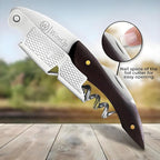 WineOp Professional Wine Opener Luxury Double Hinged Waiter's Corkscrew Wine Bottle Key - Cork screwer for Servers, Bartenders, Sommelier and Home Use | All-In-One Stainless Steel (Ebony Wood Handle)