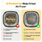 2 PCS Silicon Splatter Shield for Ninja Crispi Air Fryer Heat-Resistant Splash Guard,for Ninja Crispi Accessories,Crisp Containers,Crispy Replacement Parts Protects Kitchen from Oil Black&Grey