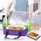 BAGSPRITE Expandable Insulated Casserole Carrier for Hot or Cold Food, Casserole Dish Carrying Case,Thermal Lasanga Lugger Tote for Pockluck, Parties, Picnic, Fits 9" x 13" Baking Dish,
