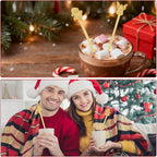 50PCS Bamboo Coffee Stirrers, 7inch Christmas Biodegradable Disposable Coffee Drink Cocktail Stirrers for Coffee Milk Christmas New Year Office Hot Chocolate Bar Supplies