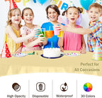 12-Pack Premium Plastic Tablecloth 84in. Round Table Cover - Light Yellow