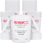 Custom Shop Paint Mixing Cups, 64-Ounce (36 Pack) - Plastic Measuring Cups for Liquids, Automotive Painting, Epoxy Resin, Acrylic Arts, Crafts, Disposable or Reusable, Graduated, Mixing Ratios