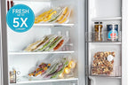 Vacuum Sealer Bags for Food, 12 PCS Reusable Sous Vide Bags BPA Free, Vacuum Zipper Bag with Universal Air Valve, Food Storage Bag for Meal Prep, Dishwasher Microwave & Freezer Safe