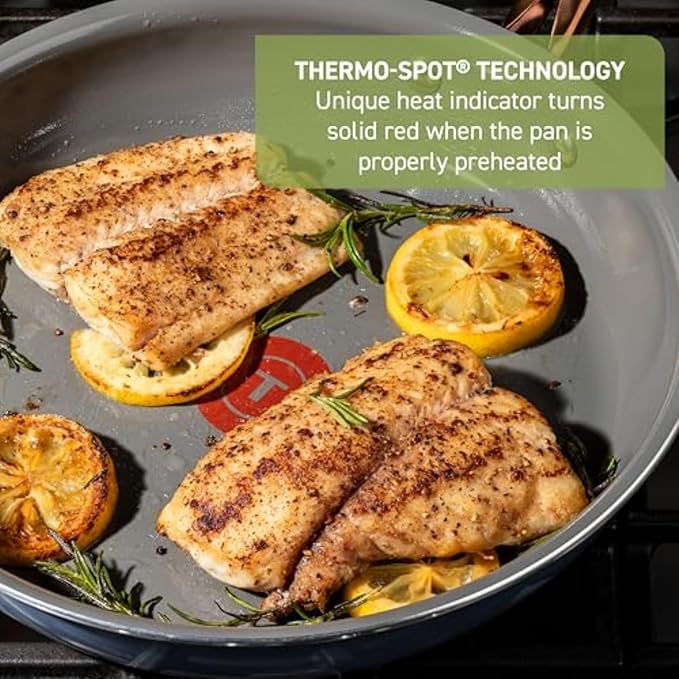 T-fal Preserve Ceramic Non-Stick Cookware, 5.5 Quart Jumbo Cooker, Ocean Blue