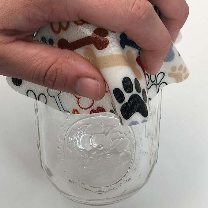 Andreas Silicone JO-138 Non-Slip 6.25" Jar Opener, Easy Lid Opener, Made with Silicone and Fabric, Dishwasher Safe, Garlic Peeler, Paws n Bones, 6.25 inch