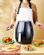 Famiworths Air Fryer, 6.3QT XL Large Electric Hot Airfryer Oven Oilless Cooker, Digital One-Touch Screen with 8 Cooking Mode, Nonstick Basket and Grill Shelf, Includes Cooking Tong, 1500W, Black