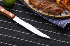 Forks and Spoons Silverware Set, HAPPY KIT Wooden Handle Flatware Set 8-Piece (2 Sets) 18/8 Stainless Steel Cutlery Set Wooden Spoons Dinner Knife Dinner Fork and Spoon Set
