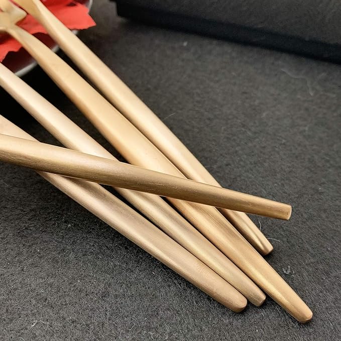 JASHII 18/10 Rose Gold Flatware Set - 304 Stainless Steel, Copper Cutlery - 6-Piece Adaline Royal Modern Satin Finish for Birthday, Wedding (Rose Gold Matte)