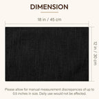 Blue Forest Placemats Set of 6, Dual-Layered Thickened Faux Linen Cloth Place Mats Heat Resistant Machine Washable Wrinkle Free Table Mats Indoor/Outdoor (Black)