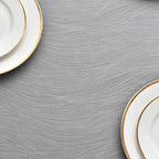maxmill Jacquard Table Cloth Waving Pattern Water Resistant Wrinkle Resistance Heavy Weight Soft Tablecloth for Kitchen Dinning Tabletop Decoration Oblong 60 x 140 Inch Light Grey