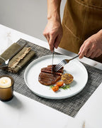 Famiware Mars Plates and Bowls Set, 18 Pieces Dinnerware Sets, Dishes Set for 6, White