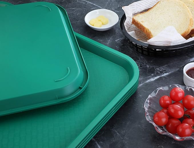 New Star Foodservice Fast Food Tray, Set of 12 (Green, 10 by 14 Inch)