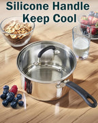 Cook N Home Stainless Steel Cookware Sets 10-Piece, Pots and Pans Kitchen Cooking Set with Stay-Cool Handles, Dishwasher Safe, Silver