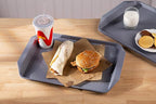 Plastic Fast Food Serving Tray,16.95 by 11.82-Inch,Set of 12 (Grey)