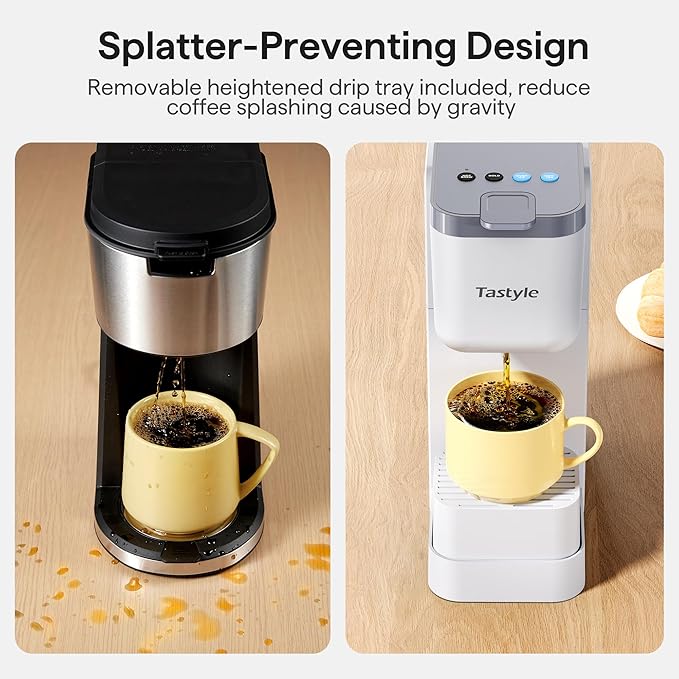 Single Serve Coffee Maker for K Cup, Ground and Tea, Hot and Iced Coffee Machines with Bold Setting, 6 to 16 Oz Brew Sizes, Compact for Small Spaces, White (2.0 Version)