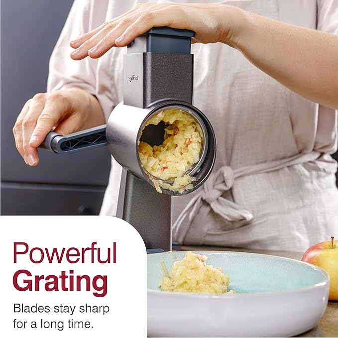 Zyliss E900059 Universal Drum Grater, Stainless Steel, Grating Apples, Cereals, Granola, for Use with Zyliss Rotary Cheese Grater, 5 Year Guarantee