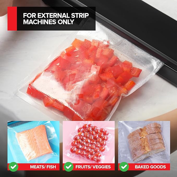 Stock Your Home 8" x 50' Vacuum Seal Bags Rolls (2 Pack), Vacuum Seal Bags for Food Saver, Freezer, Microwave, and Boil Safe Vacuum Sealer Bags Rolls