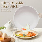 13-Piece Nonstick Pots and Pans Set – Granite Stone Kitchen Cookware Set, PFOA-Free – Includes Frying Pans, Saucepans, Sauté Pan – Induction Compatible, White