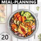 9" Round Aluminum Pans, 20 Pack Tin Foil Pans Disposable, Freezer & Oven Safe, Aluminum Tins for Baking,Storing,Cooking,Reheating,Roasting