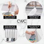 COOK WITH COLOR Silicone Cooking Utensils, Kitchen Utensil Set, Easy to Clean Silicone Kitchen Utensils, Cooking Utensils for Nonstick Cookware, Kitchen Gadgets Set, 5 Pieces, Black/White