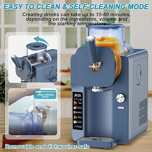 Ice Cream Maker, Slushie Machine for Home, Slushy Machine 70 oz Margarita Machine with 6 Preset Programs for Ice Cream, Frozen Yogurt or Gelato, Adjustable Thickness, Blue