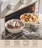 12 Oz Ramekins Oven Safe, Small Baking Dish, Individual Mini Pie Pans for Quiche, Casseroles, Dessert, Tart, Creme Brulee, lasagna, Ceramic Small Quiche Dishes, Set of 6