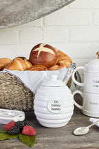 Mud Pie Honey Pot Serving Set, White