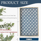 Spsyrine White Serving Tray, Plastic Marbling Tray for Coffee Table, Stylish Rectangular Decorative Tray with Handles, Ottoman Tray for Living Room, Bathroom, 15.6” X 10.2"