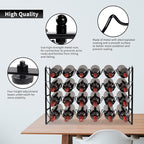 TONLEA 4-Tier Wine Rack - 3-in-1, Stackable, 24-Bottle Wine Storage Rack for Cabinet or Pantry (Dark Black, Version 3.0)