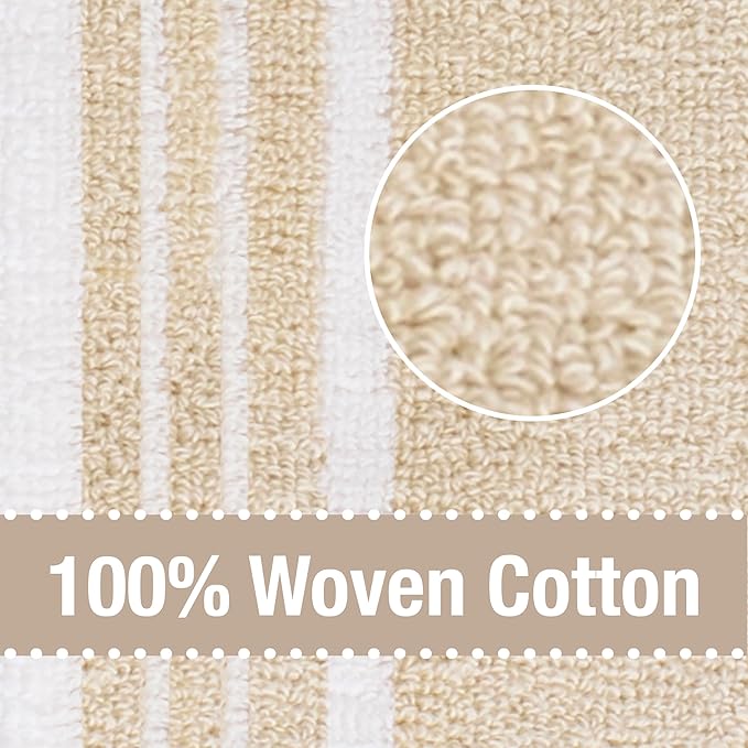All-Clad Dual-Purpose Kitchen Towels: Highly Absorbent - 100% Cotton, 17"x30" Dish Towels for Cleaning & Drying Dishes & Glassware, 3-Pack, Almond