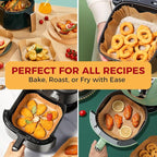 Air Fryer Liners Disposable - 150Pcs 6.5In Square Parchment Paper for Air Fryer Non-Stick Airfryer Basket Liners for Steamer Microwave Oven