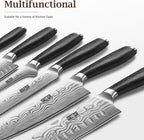 7 Pieces Knife Set with Magnetic Knife Holder, Ultra Sharp Powder Steel Kitchen Knives Set, Professional Chef Knife Sets with Ergonomic Pakkawood Handle