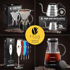 Bean Envy Milk Frother Handheld for Coffee - Electric Hand Blender, Mini Drink Mixer Whisk & Coffee Foamer Wand with Stand for Lattes, Cappuccino, Matcha and Hot Chocolate - Kitchen Gifts - White